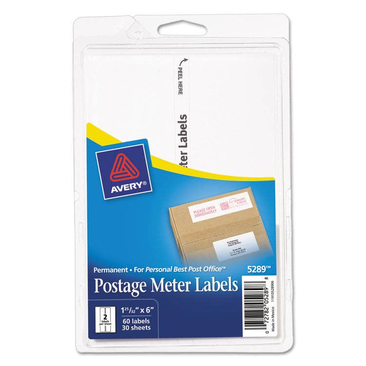 Everyday Supply Co - Wholesale Envelopes - Avery Postage Meter Labels, 1.78"x6", 2/Sheet, 30 Sheets0