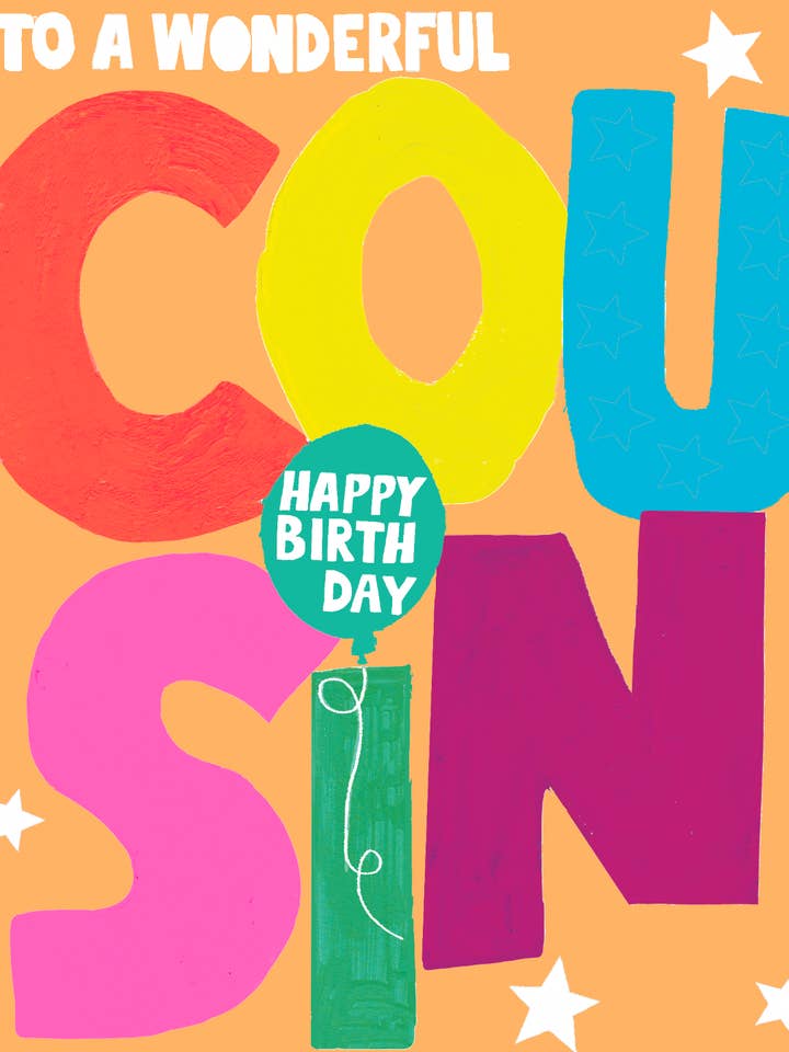 TEXTE D'ANNIVERSAIRE DU COUSIN pour la vente par Paper Salad