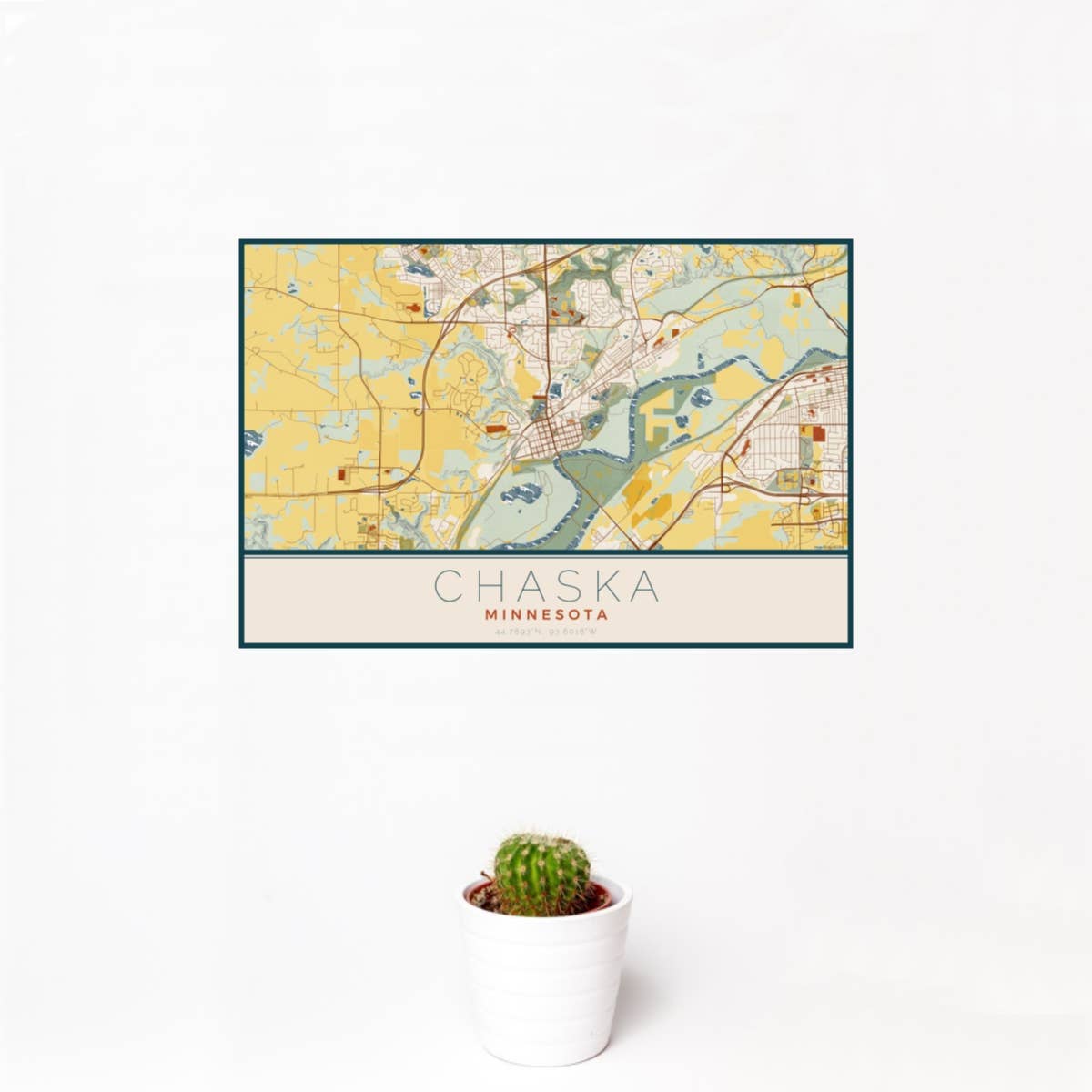 JACE.design - Wholesale Art Print - Chaska MN Map Print Woodblock1