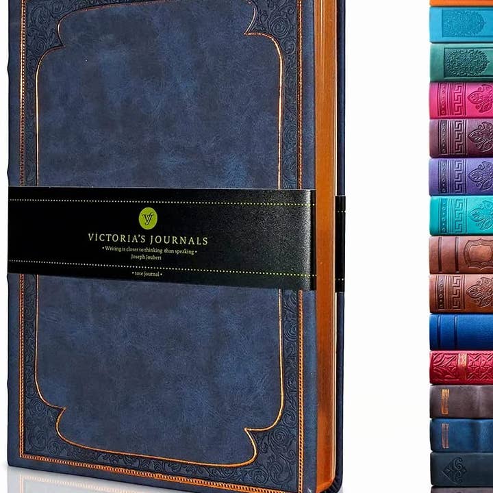 Victoria's Journals - Wholesale Journal/Diary - Victoria's Journals Vintage Style Diary Vegan Leather (Navy)3
