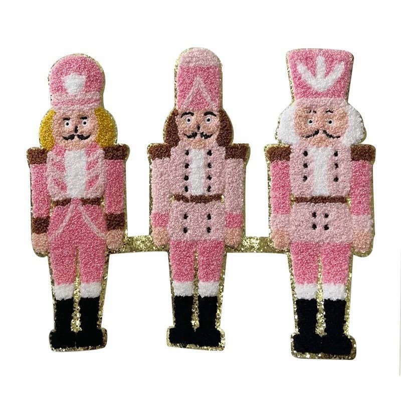Rosie Posie Patches - Wholesale Patch - Pink Nutcracker Christmas Chenille Iron-On Patch1