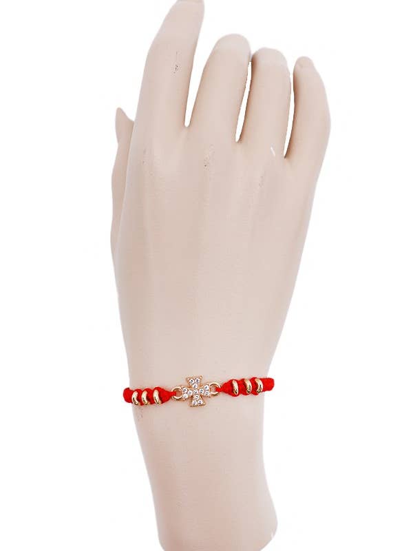 Templar Cross Rhinestone Pendant Decor Braided for wholesale by Cap Zone