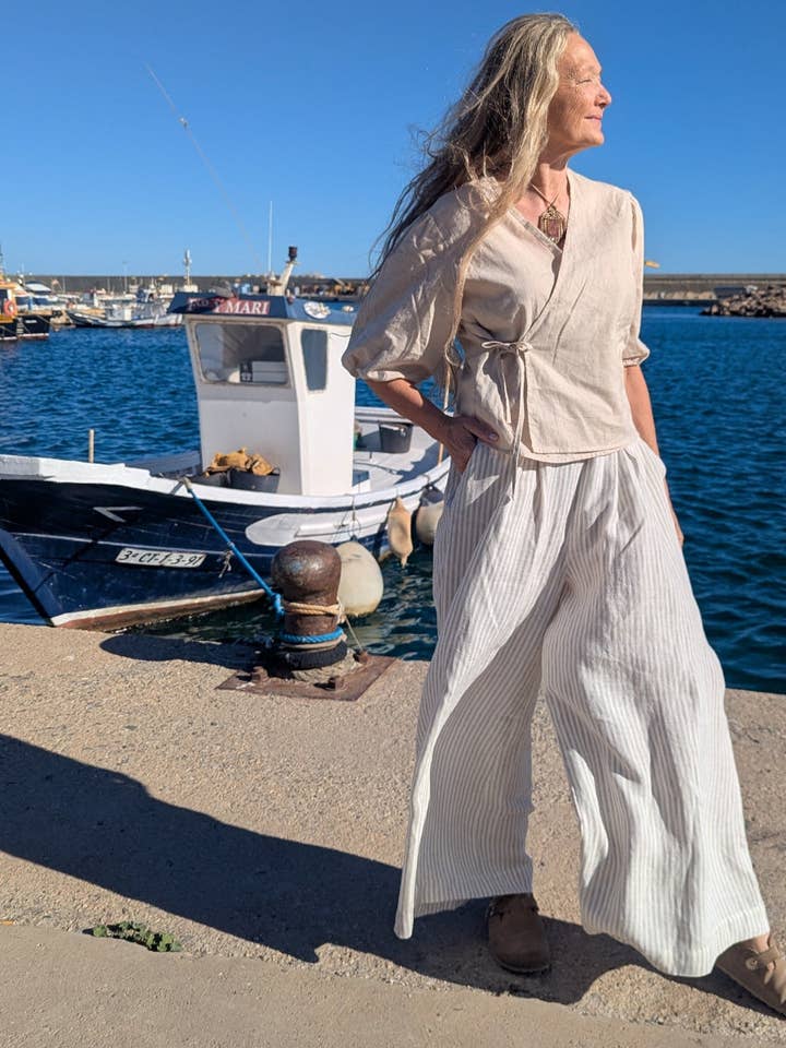 Hemp cotton wrap kimono top for wholesale by Hemp Horizon