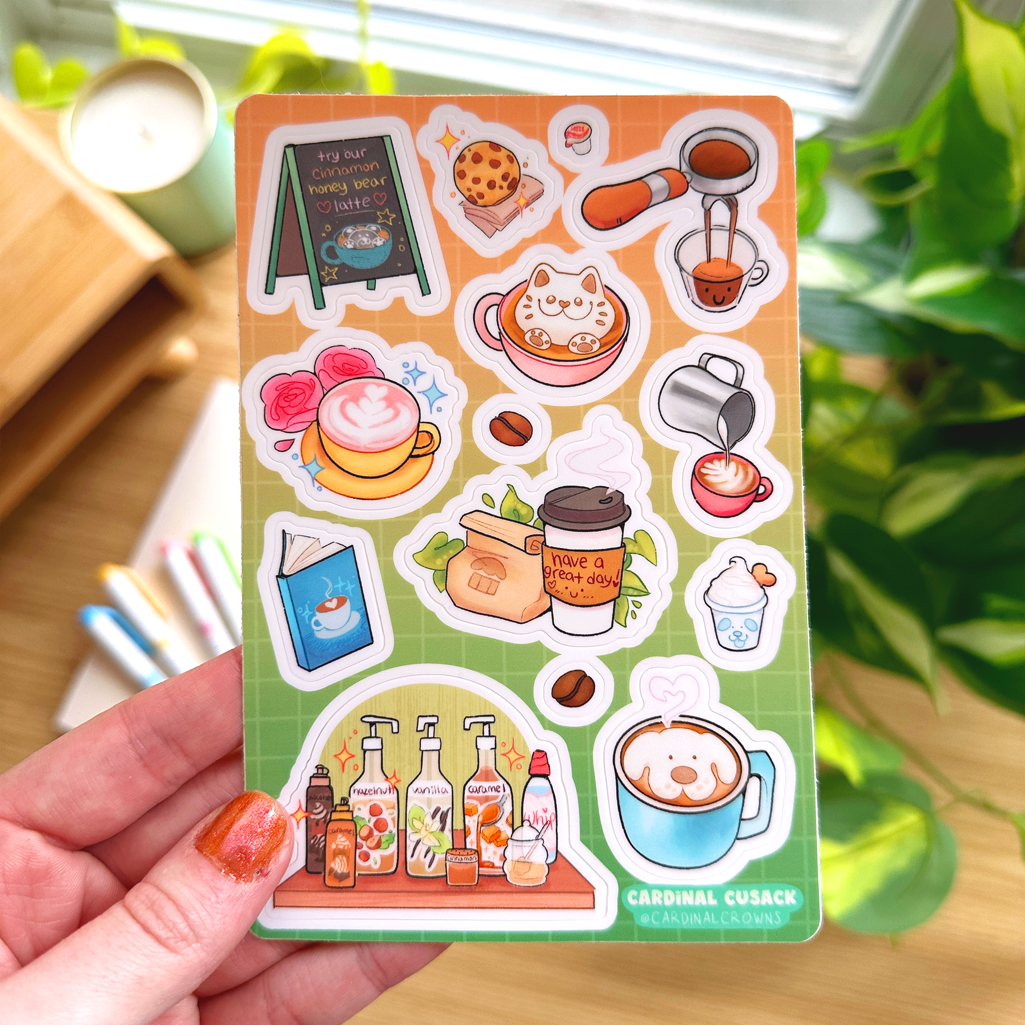 cardinalcrowns - Wholesale Sticker - Coffee Shop Sticker Sheet1