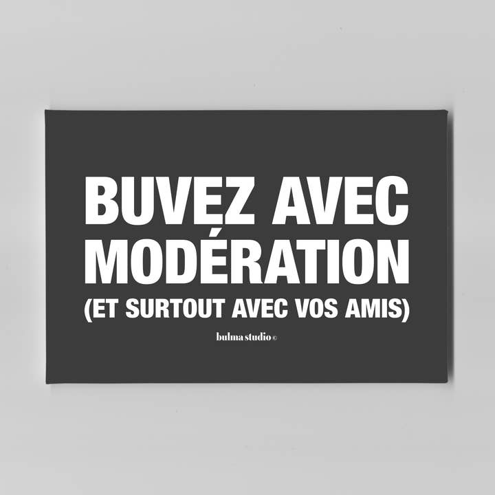 Magnet Soft Touch - "Drink Moderation" - Humor - France for wholesale by Le shop de Bulma