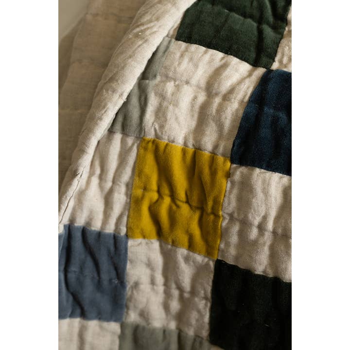 Velvet Remnant Patchwork Bedspread for wholesale on Faire5