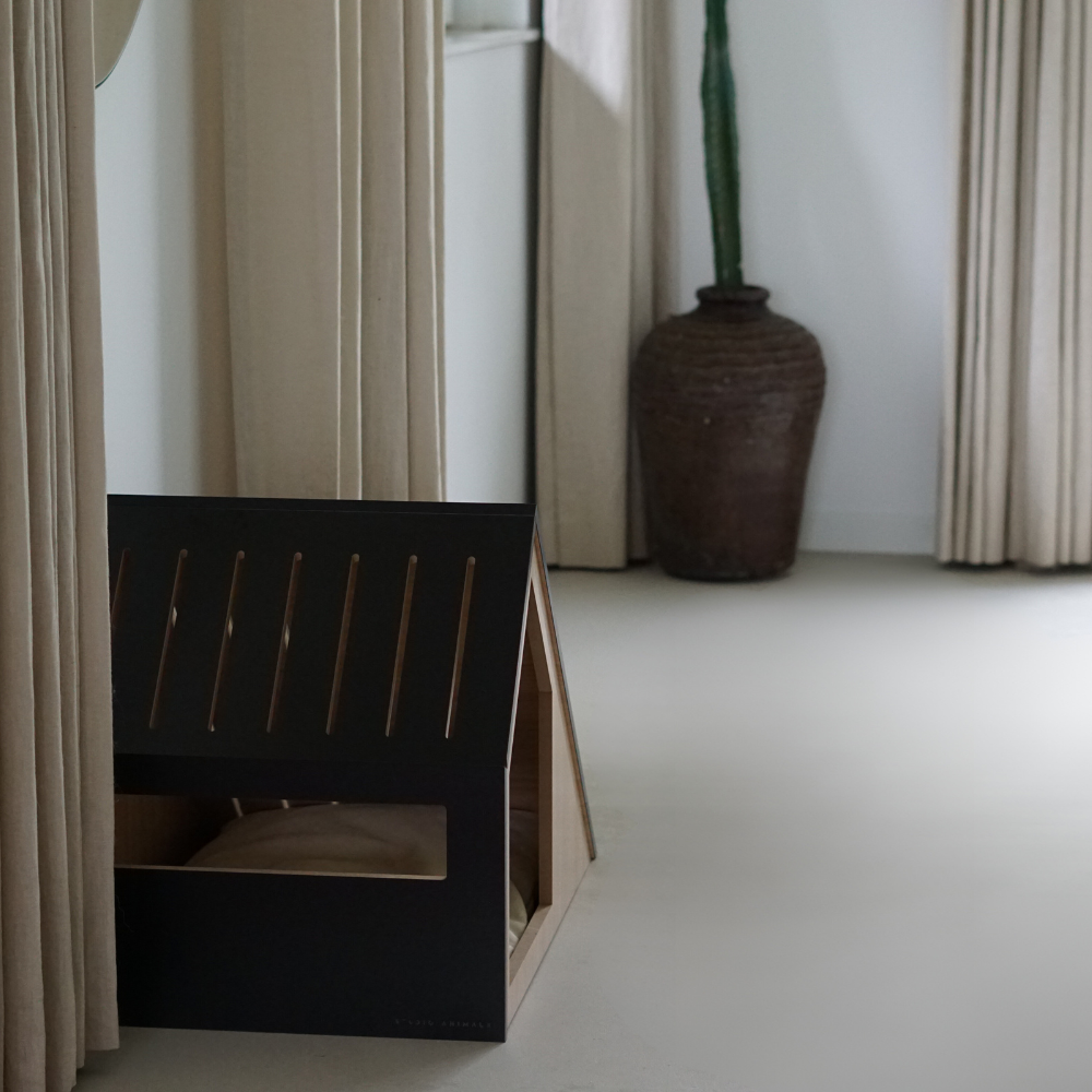 STUDIO ANIMAUX - Wholesale Pet Bed - Cat/Dog - Cat house | wood | black | 75 x 50 x 53 cm15