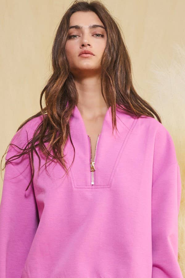 BUCKETLIST INC - Wholesale Sweatshirt - Women's - IT2154 Half Zip-up Scuba Sweatshirts31