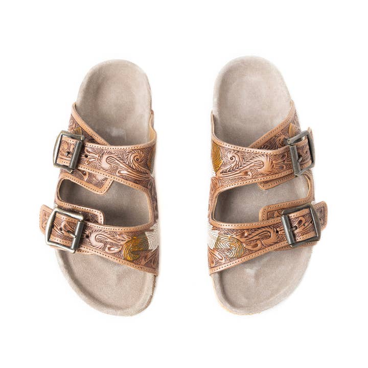 MYRA - EU – wholesale Sandals – Women's – Vallende Veer Sandalen In Donkerbruin7