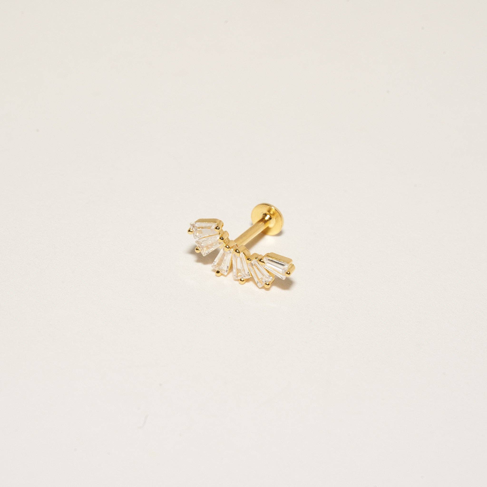 LEA Jewels – wholesale Stud/post earrings – Crystal Cascade Labret Studs in Gold2