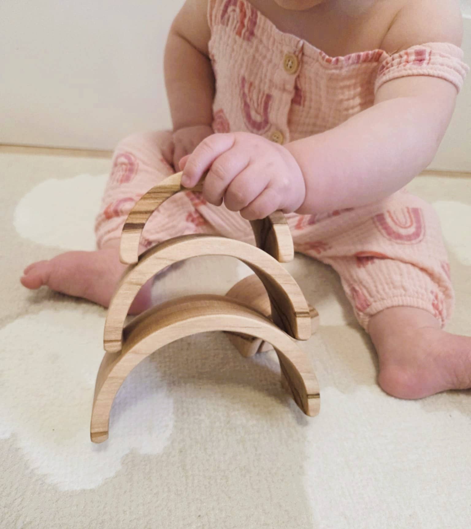 Indie Wood Co. - Wholesale Wood Toy - Kids - Small Wooden Rainbow Stacker2