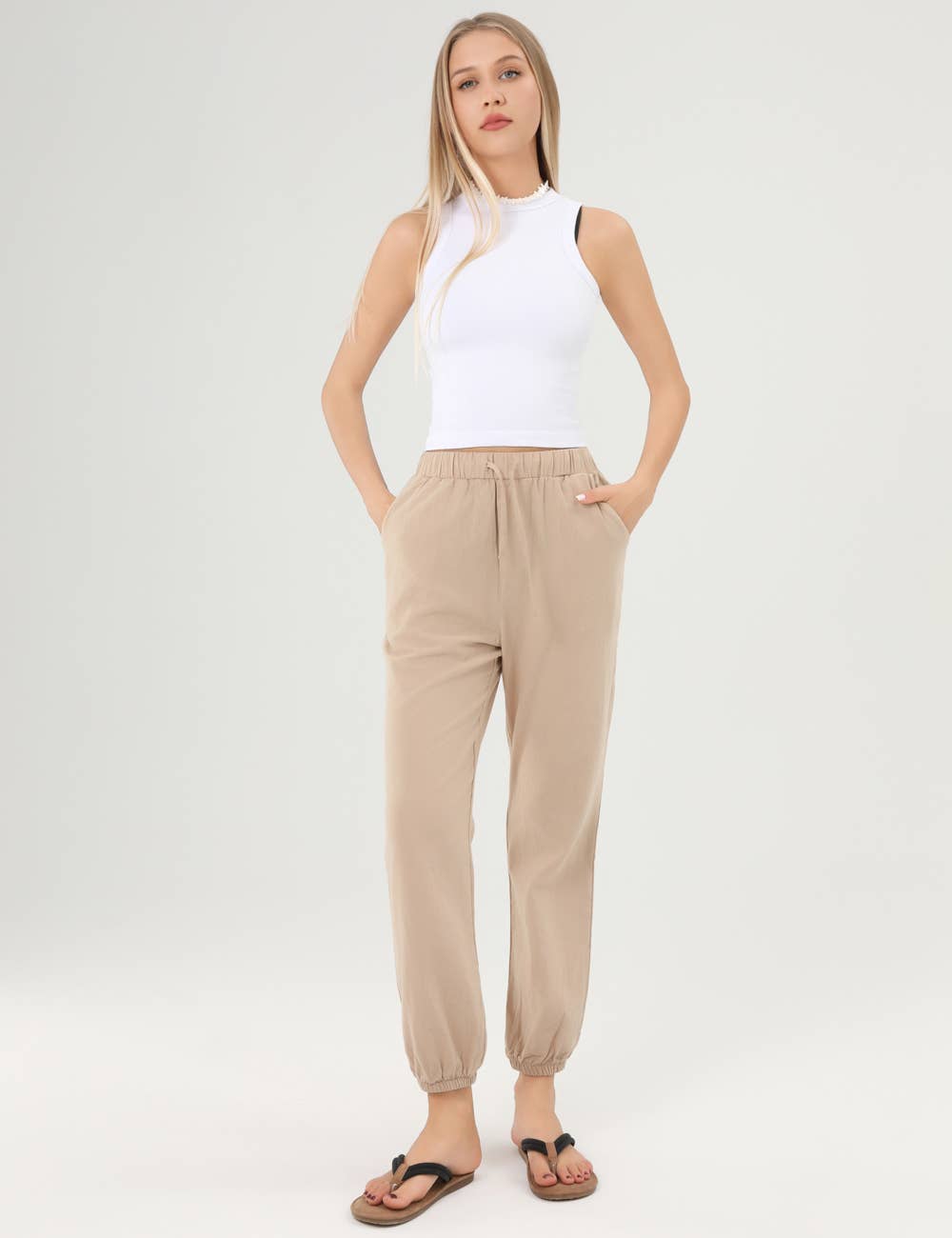 Sweetkama - Vendita all'ingrosso Pantalone - Donna - Pantaloni da donna Tourse con cravatta in tinta unita SKP80205