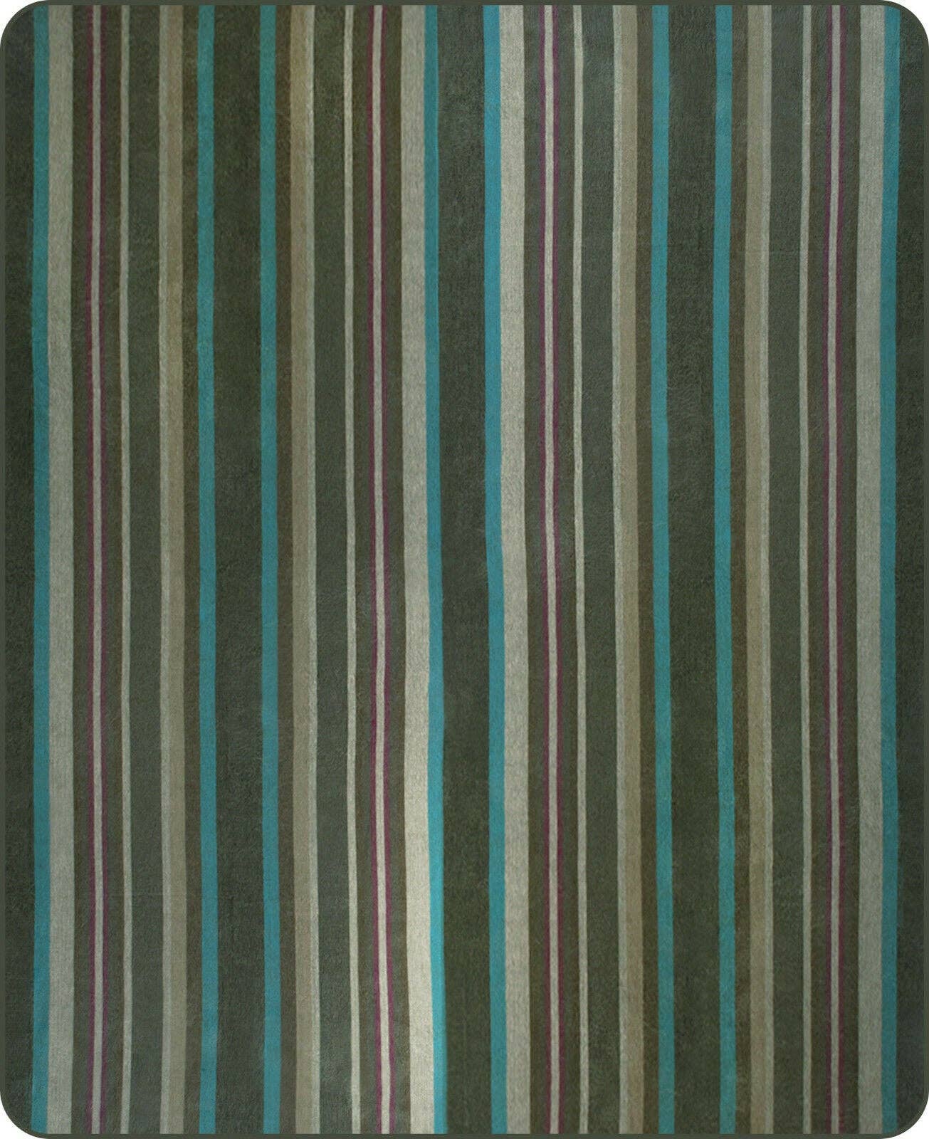 ECUALAMA - Wholesale Throw Blanket - Jambue - Baby Alpaca Wool Throw Blanket / Sofa Cover - Queen 95 x 66 - olive green stripes pattern11