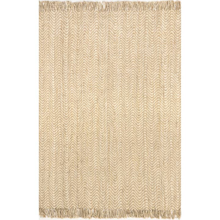 Don Chevron Jute Tasseled Area Rug for wholesale by nuLOOM