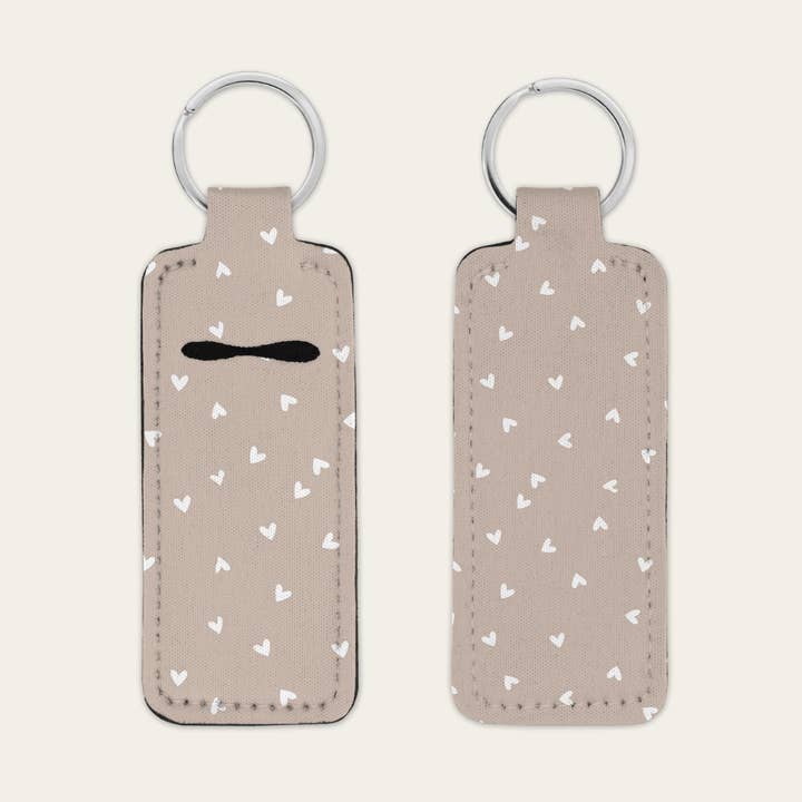 Neutral Hearts Lip Balm Holder or Wristlet for wholesale by designtwentyfive