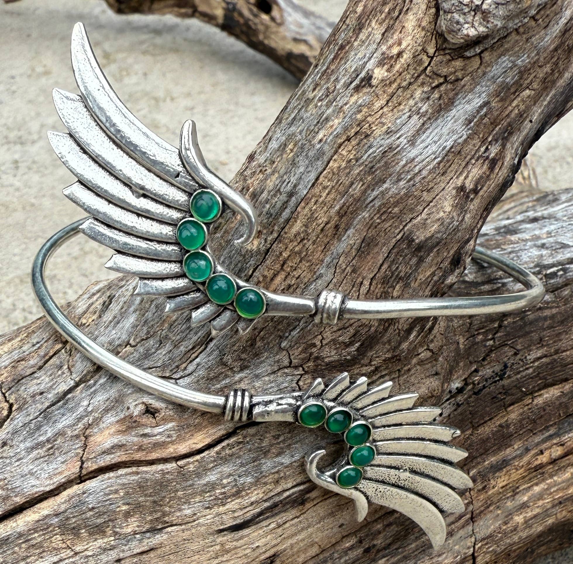 Lungta Imports - Wholesale Cuff Bracelet - Arm Cuff Bracelet Armlet Armband With Stones Angel Wings3