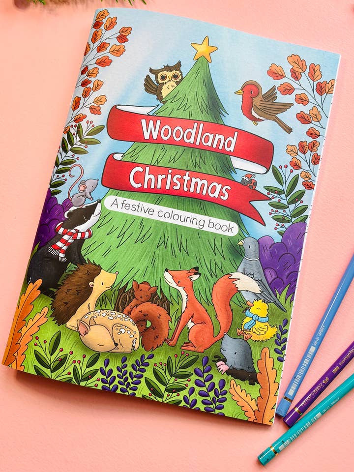Woodland Christmas Colouring Book- Nature Colouring for Adults and Kids for wholesale by Pixiecraft