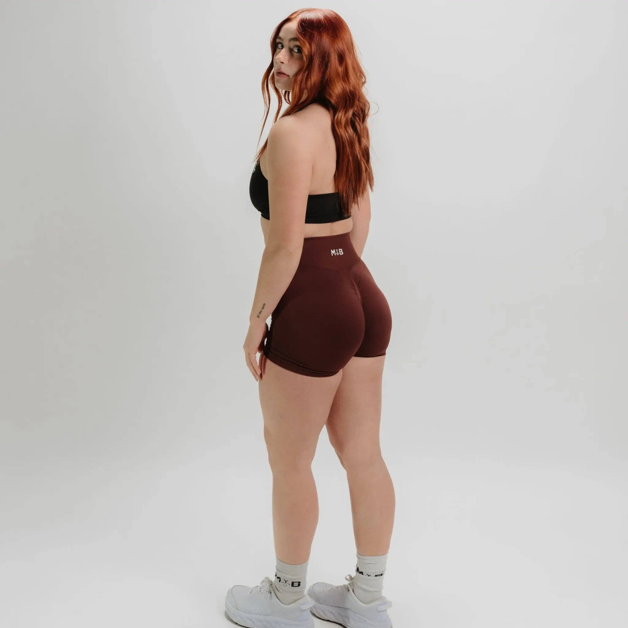 MYB Apparel - Wholesale Athletic Shorts - Women's - SYNERGY SCRUNCH SHORTS 4.5"4