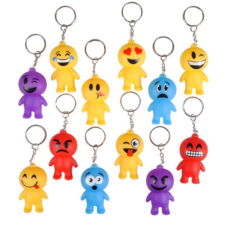 La Luna Bella - Toys - Wholesale Keychain - Kids - 2.5" EMOTICON GUY KEYCHAIN LLB Keychain