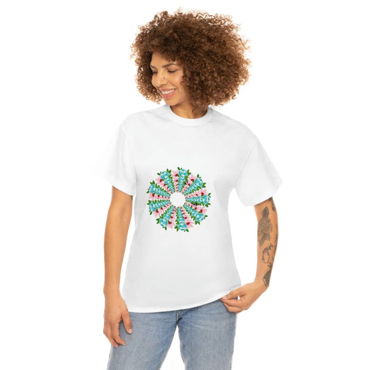 T-shirt gráfica impressa flor/Tee por atacado de GiftJunkie