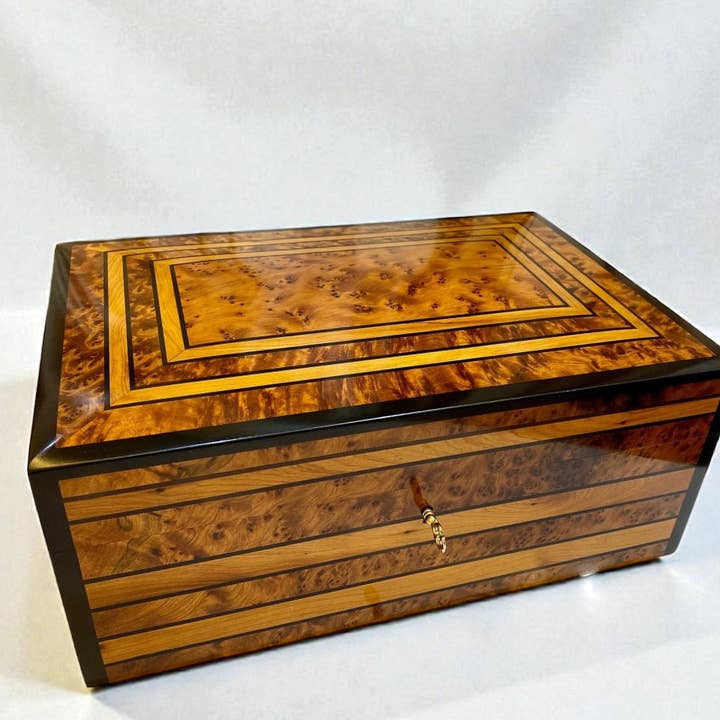 Large Handmade Wooden Jewelry Box for wholesale by AtlasPerles