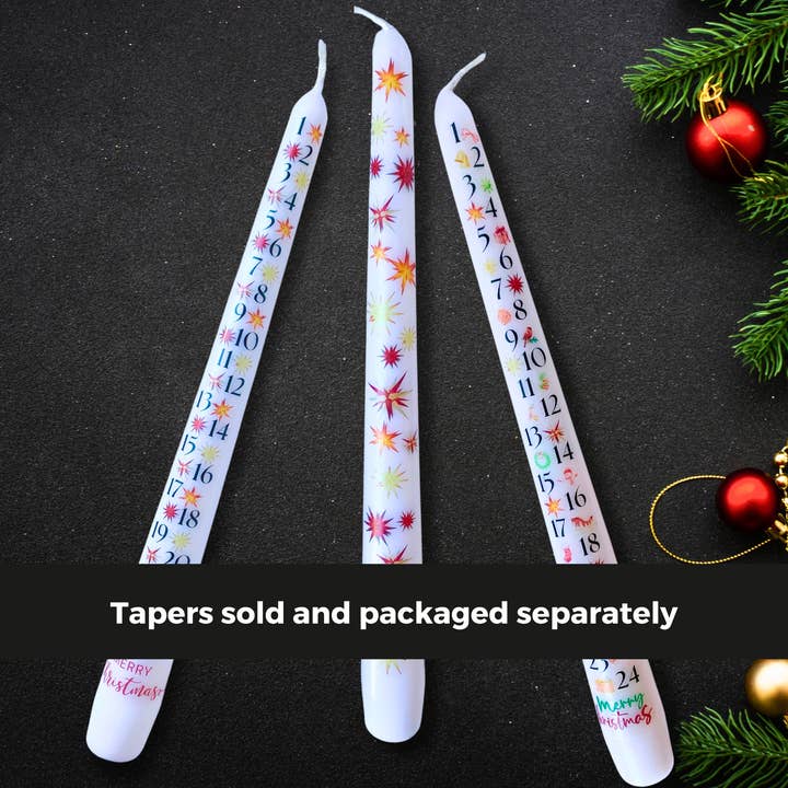 Designs by Michaela - Wholesale Tapered Candle/Candlestick - Advent Candle, Christmas Taper Candles, Religious Decor