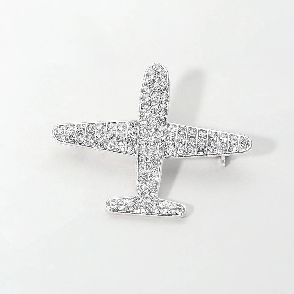 Sensibling Corp. - Wholesale Brooch - Rhinestone Embellished Airplane Pin Brooch6