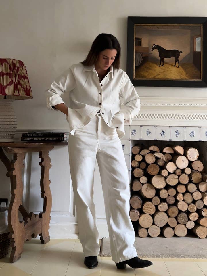 White Bianca Denim Shirt for wholesale on Faire