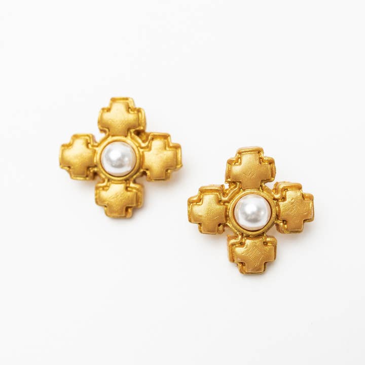 Becky Pearl Studs for wholesale by Hidden Truth Jewelry