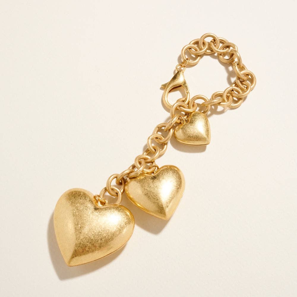 Designature New York - Wholesale Keychain Bracelet - 7 Inch Puffy Heart Bracelet Keychain Bag Charm7