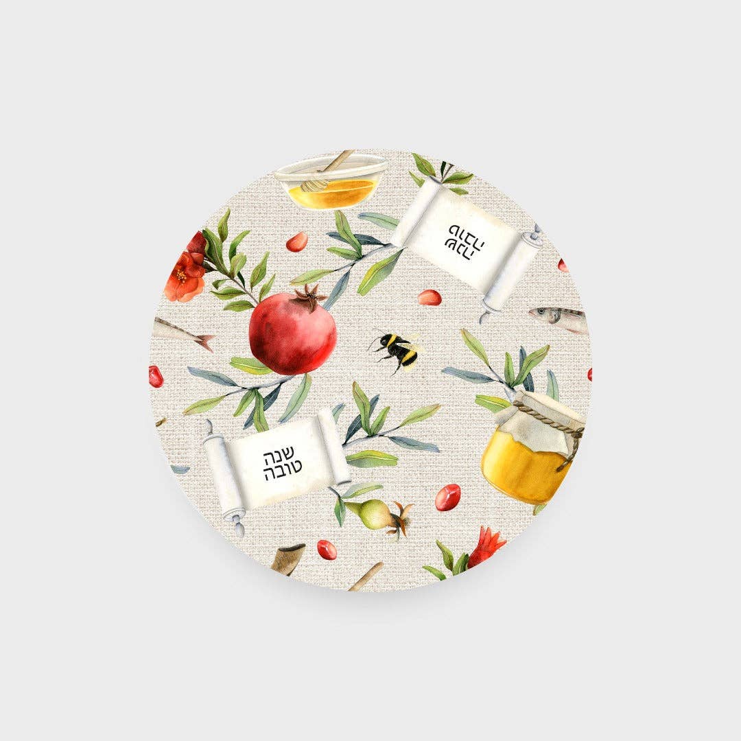 Parallel Designs - Wholesale Placemat - Linen Shana Tova Round Insert0