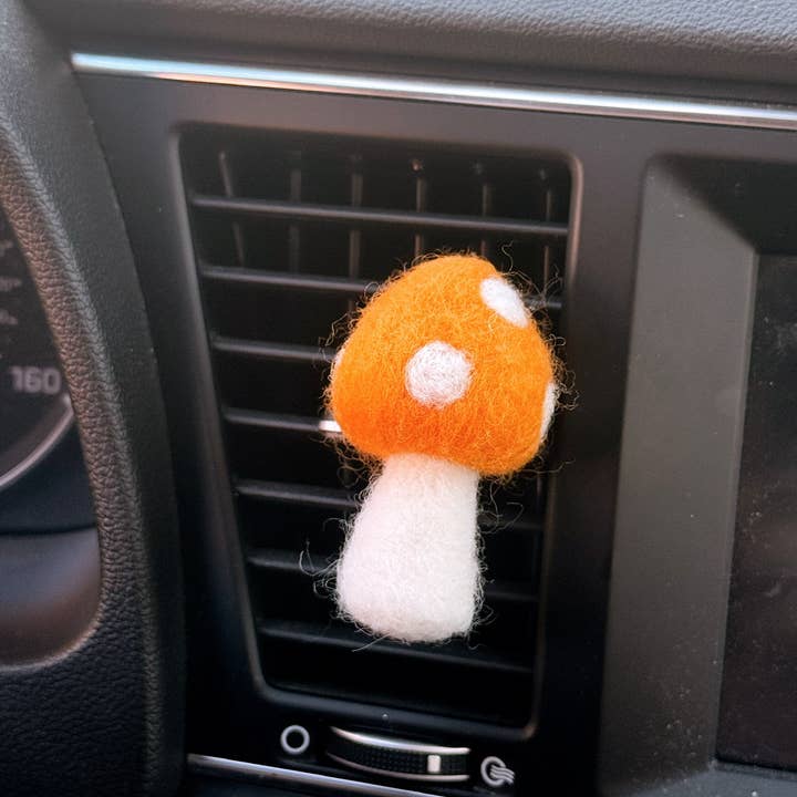 Golden Hour Designs - Wholesale Car Decorative Charm - Women's - Felt Mushroom Car Vent Clip - Diffuser, Cottagecore, Whimsy6
