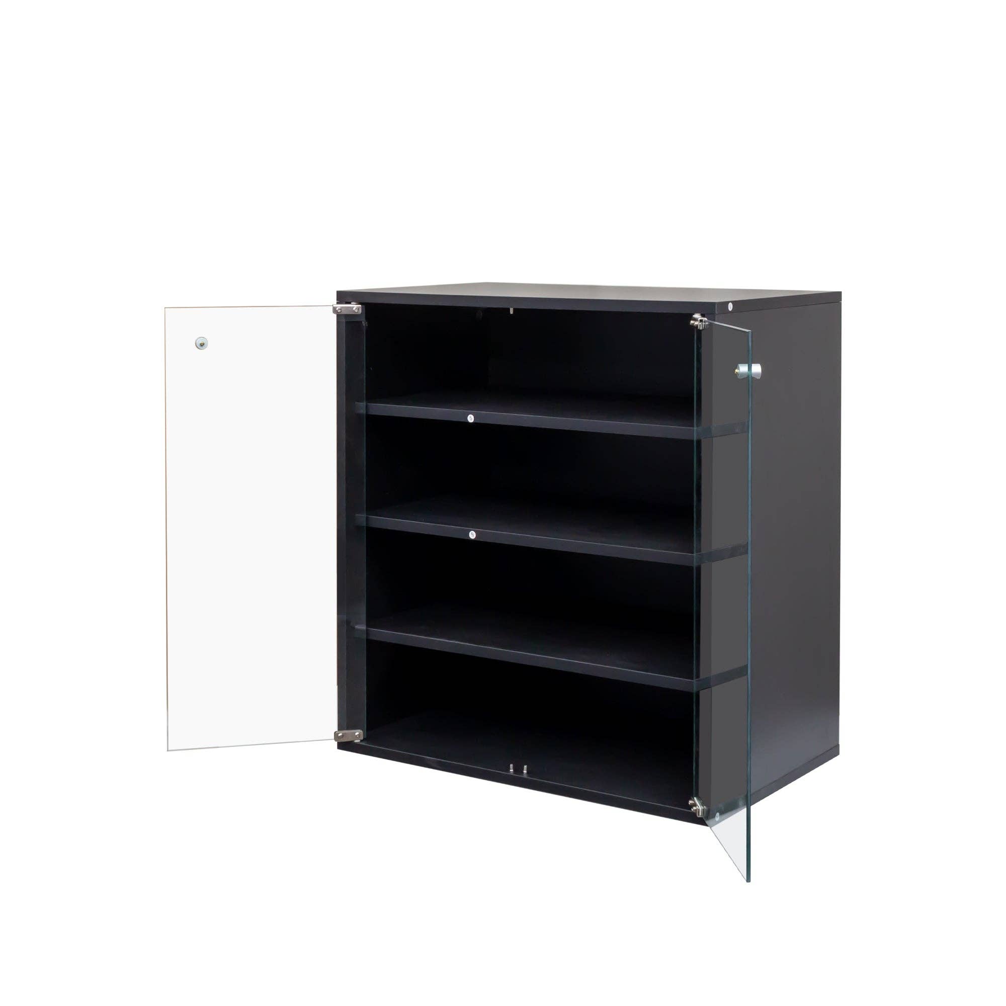 HOMYCASA DESIGN INC - Wholesale Shoe Rack - Black Salon 4-Tier Storage Display Cabinet & RGB LED Light5