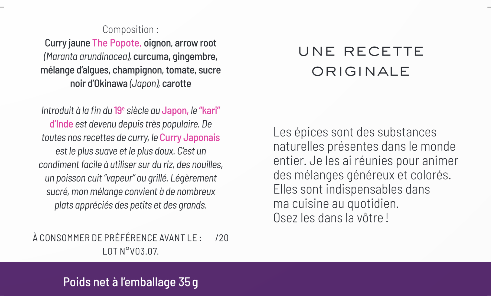 The Popote - Wholesale Dried Spice - "Japanese" Curry  Spice 2