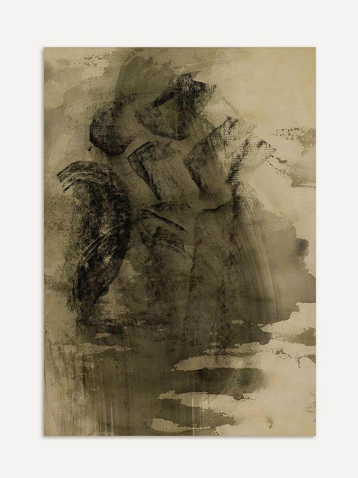 Eco lontano – Stampa d'arte astratta Wabi-Sabi per la vendita all'ingrosso da parte di Modern Antique Prints