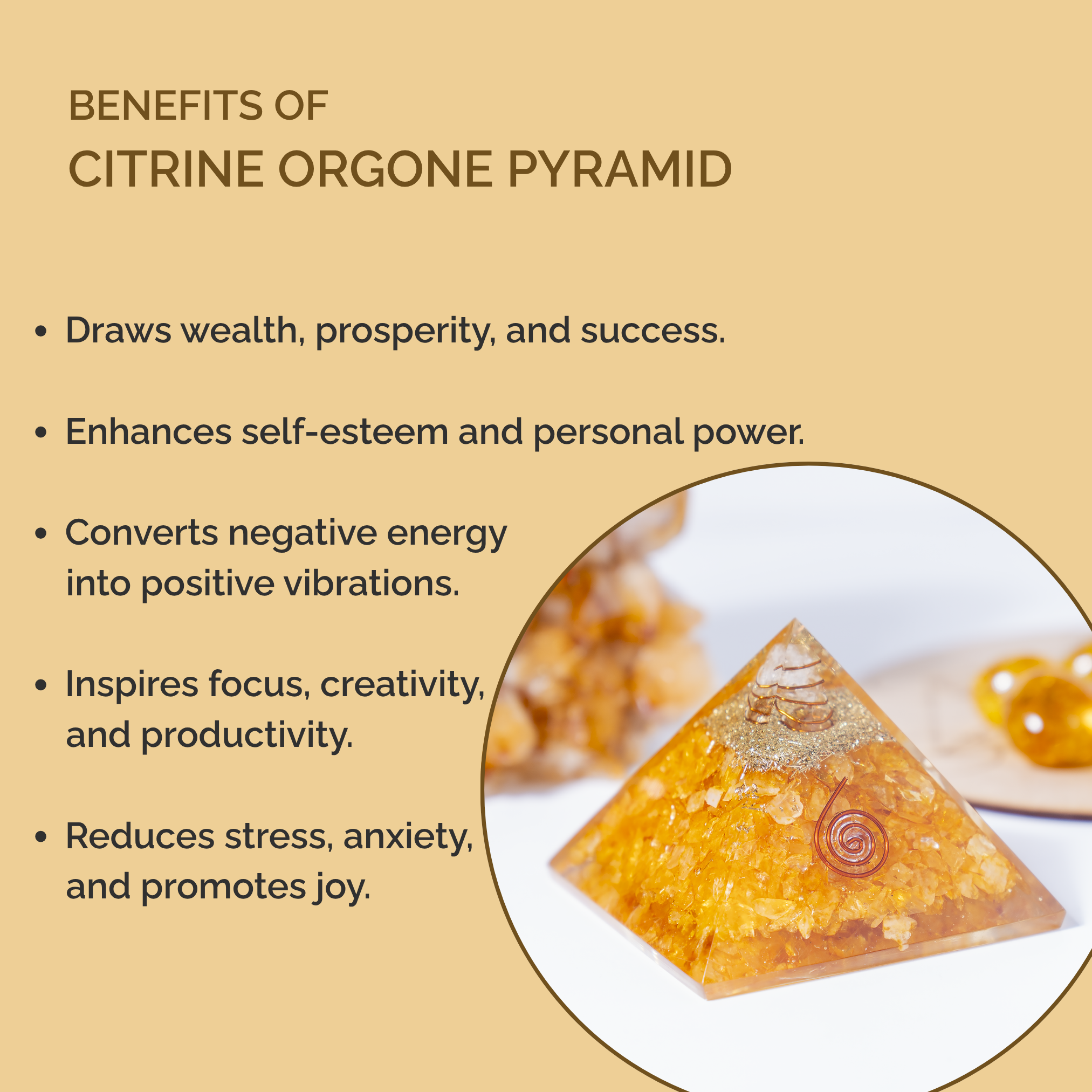 Soothing Crystals - Wholesale Spiritual Stone/Crystal - Orgone Pyramid | Citrine Pyramid | Crystal Energy Pyramid8
