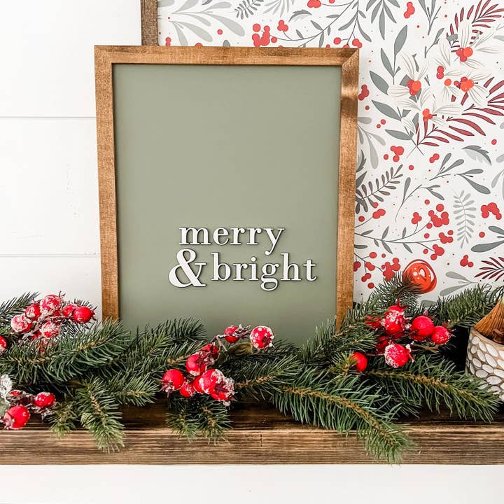 Merry & Bright Laser Cut Sign for wholesale by WillowBee Signs & Designs