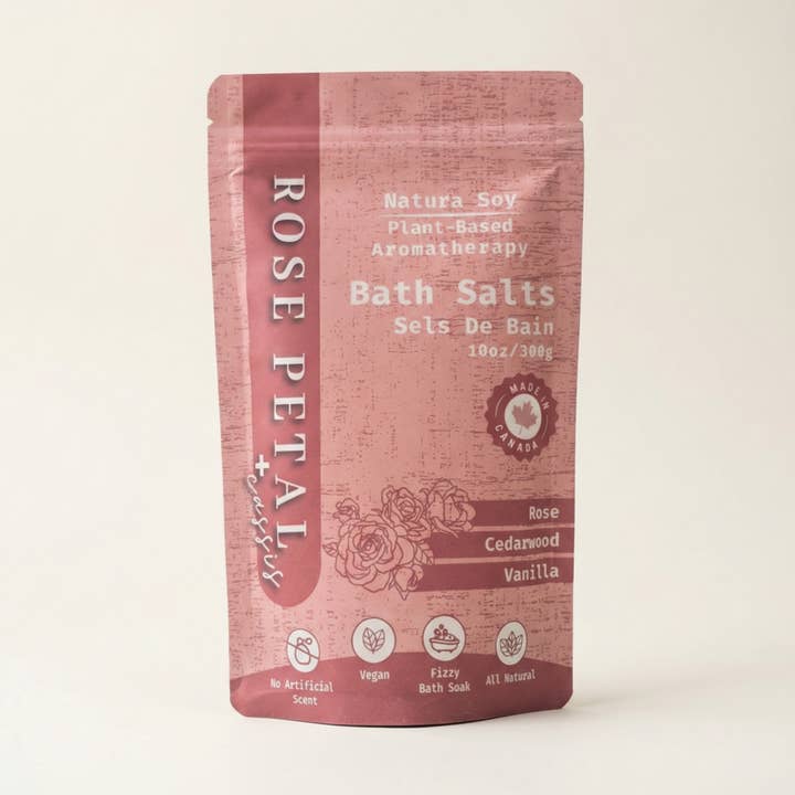 Bath Soak- Rose Petal Cassis for wholesale by Natura Soylights