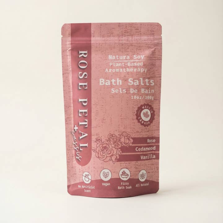 Bath Soak- Rose Petal Cassis for wholesale by Natura Soylights