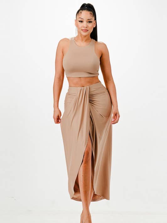 A2647-Tank Top and Wrap Midi Skirt Set (Copy) for wholesale by April Moon