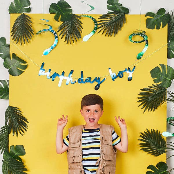 Blue 'Birthday Boy' Banner 2M for wholesale by Hootyballoo by Club Green