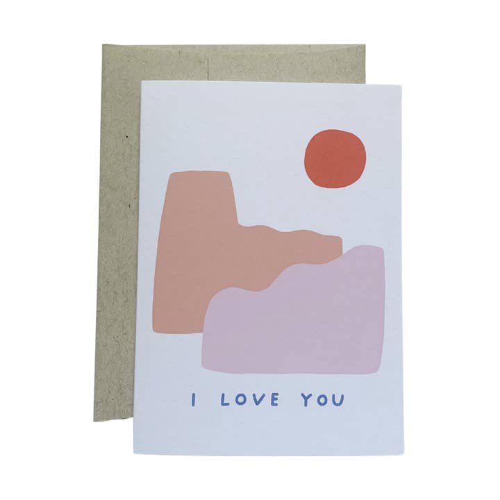 Love You Mountain Card for wholesale by allie biddle