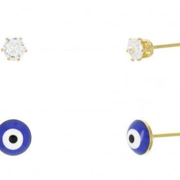 Greek eye stud set earrings for wholesale by Morana