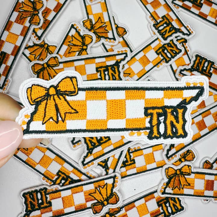 3" Tennessee Checkered State - Embroidered Hat Patch for wholesale by TEELUX