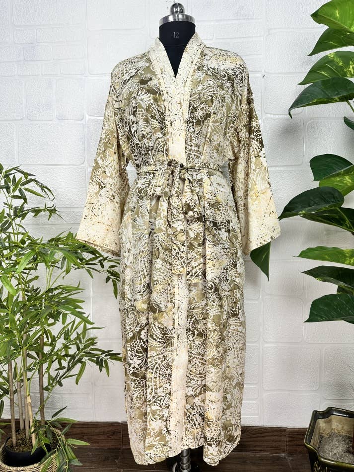 The Eastern Loom - Wholesale Kimono - Women's - Bohemian New Silk Sari Kimono Women Regal House Beach Robe  0