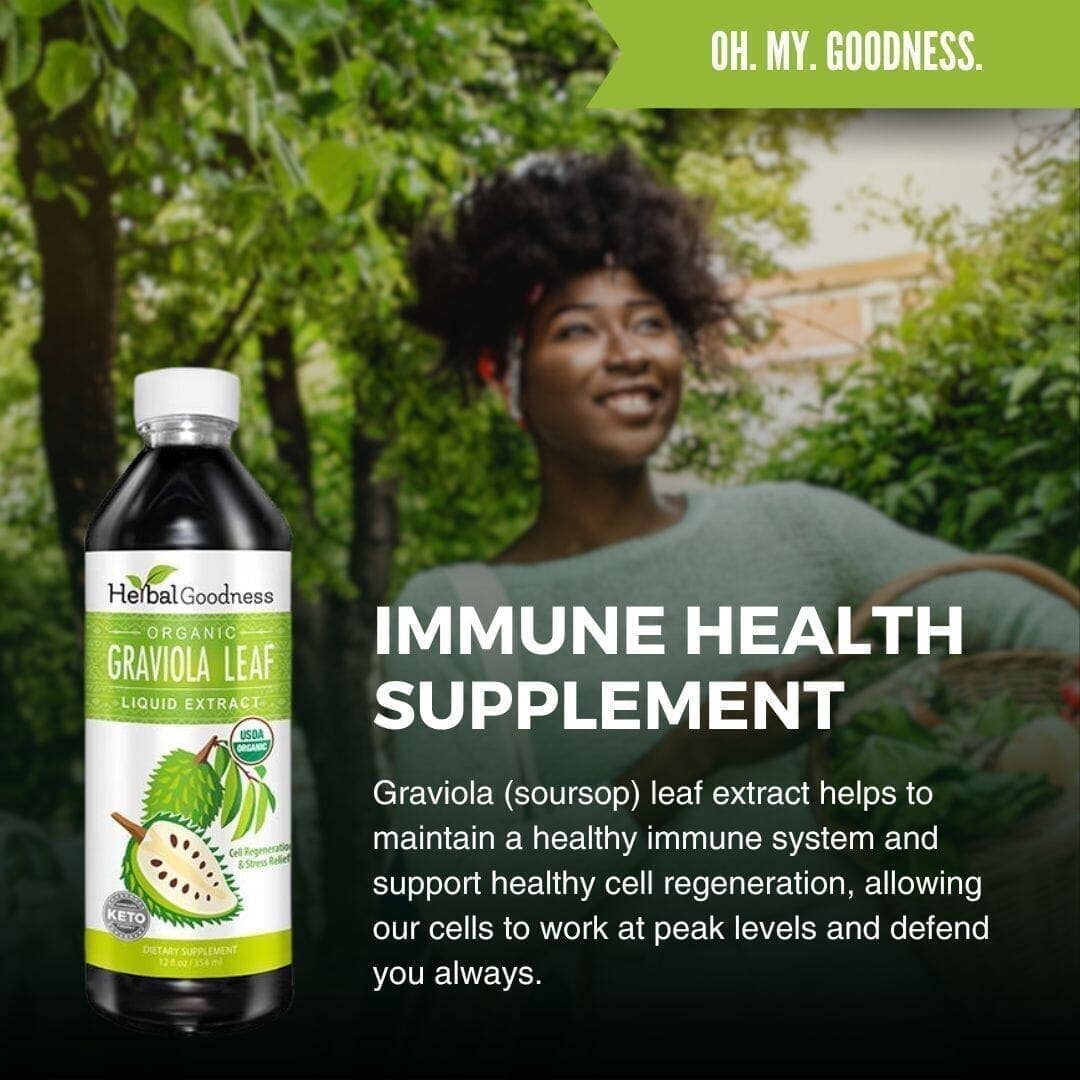 Herbal Goodness - Wholesale Oral Supplement/Vitamin - Graviola (Soursop) Leaf Extract - Organic - Liquid 12oz - 15X Strength - Healthy Cell Function, Immunity & Relaxation - Herbal Goodness9