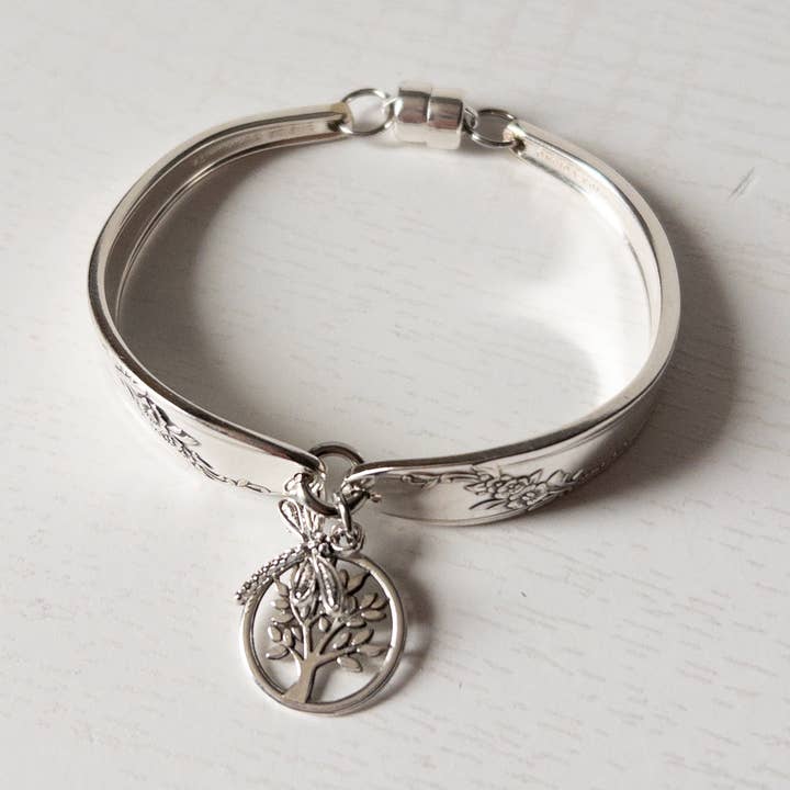 Dragonfly & Tree Dangle Handle Bracelet for wholesale by Girl Ran Away With the Spoon