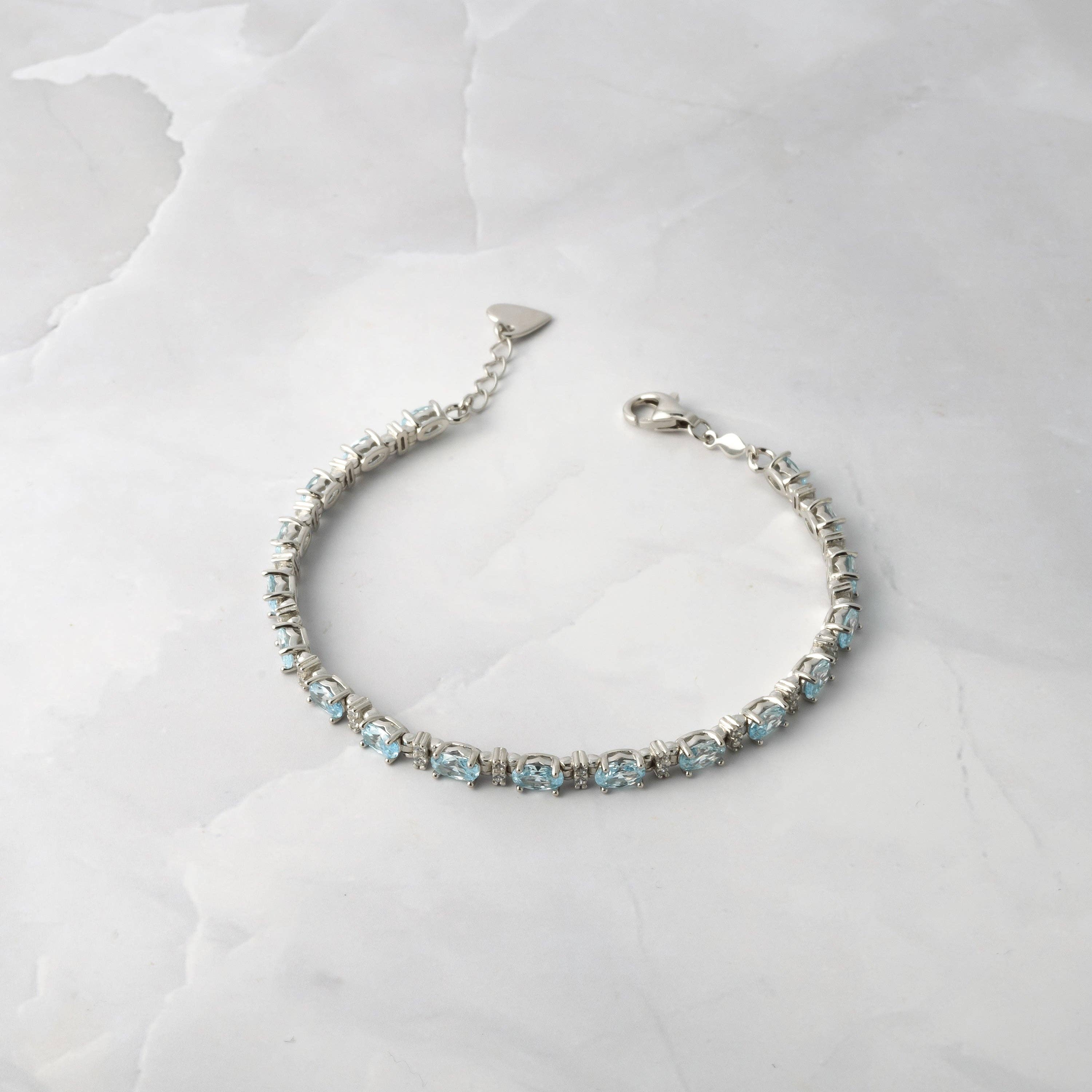 Sami Jewels – Engroshandel Tennisarmbånd – Aquamarine armbånd i tennisstil7