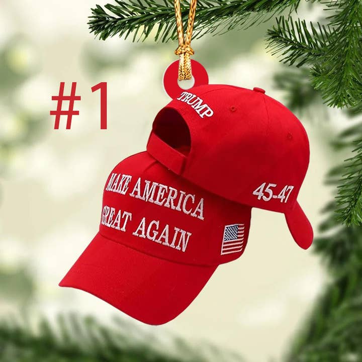 TMLECOM LTD - Wholesale Ornament - Trump MAGA Hat Ornament, Make America Great Again Ornament