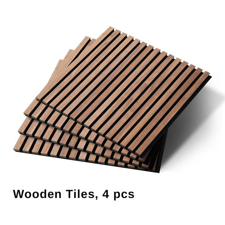Luxury American Walnut Acoustic Slat Wood Wall Tiles for wholesale on Faire
